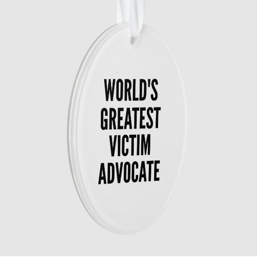 Werelds grootste slachtofferadvocaat ornament (voorkant)