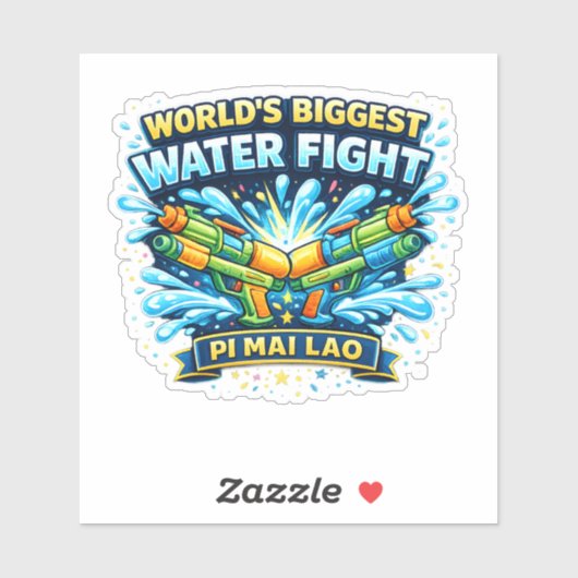 Werelds Grootste Watergevecht – Pi Mai Lao Sticker (Vel)