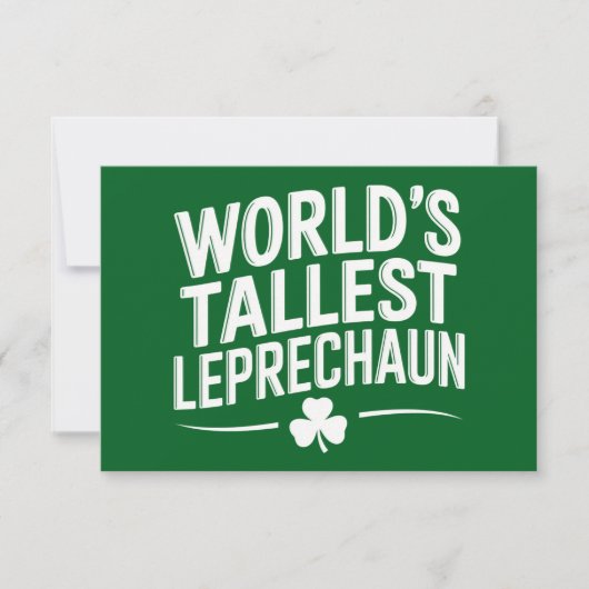 Werelds hoogste kabouter St. Patrick's Day Bedankkaart (Voorkant)