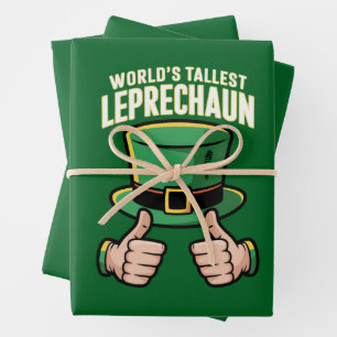 Werelds hoogste Leprechaun Grappige Ierse humor  Inpakpapier Vel