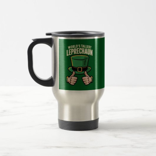 Werelds hoogste Leprechaun Grappige Ierse humor  Reisbeker (Links)