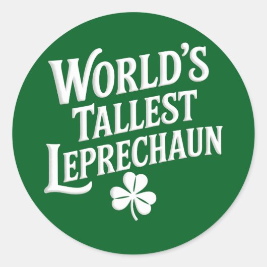 Werelds hoogste Leprechaun Ierse St. Patrick's Dag Ronde Sticker (Voorkant)