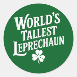 Werelds hoogste Leprechaun Ierse St. Patrick's Dag Ronde Sticker
