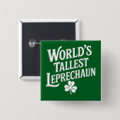Werelds hoogste Leprechaun Ierse St. Patrick's Dag Vierkante Button 5,1 Cm (Voorkant /achterkant)