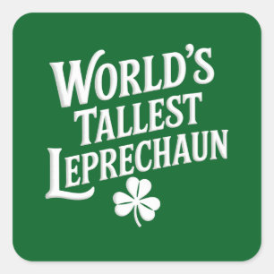 Werelds hoogste Leprechaun Ierse St. Patrick's Dag Vierkante Sticker