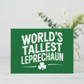 Werelds hoogste Leprechaun St. Patrick's Day Kaart (Staand voorkant)