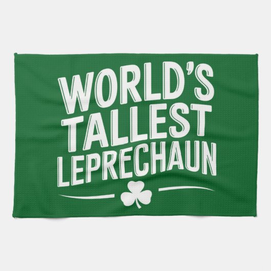 Werelds hoogste Leprechaun St. Patrick's Day Theedoek (Horizontaal)