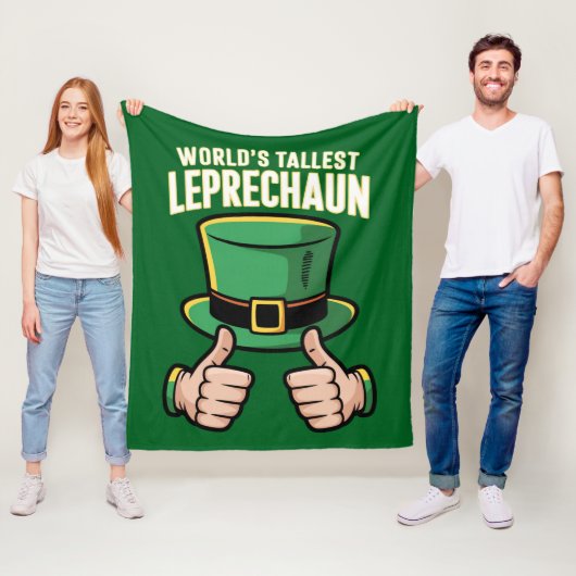 Werelds Langste Leprechaun Grappige Ierse Humor Fleece Deken (In situ)