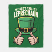 Werelds Langste Leprechaun Grappige Ierse Humor Fleece Deken (Voorkant)
