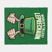 Werelds Langste Leprechaun Grappige Ierse Humor Fleece Deken (Voorkant (Horizontaal))
