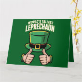 Werelds Langste Leprechaun Grappige Ierse Humor Kaart (Gele Bloem)