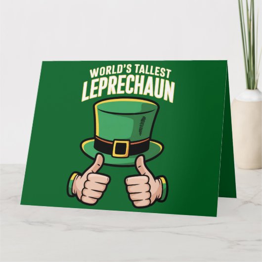 Werelds Langste Leprechaun Grappige Ierse Humor Kaart (Voorkant)