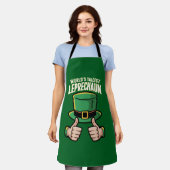 Werelds Langste Leprechaun Grappige Ierse Humor  Schort (Gedragen)