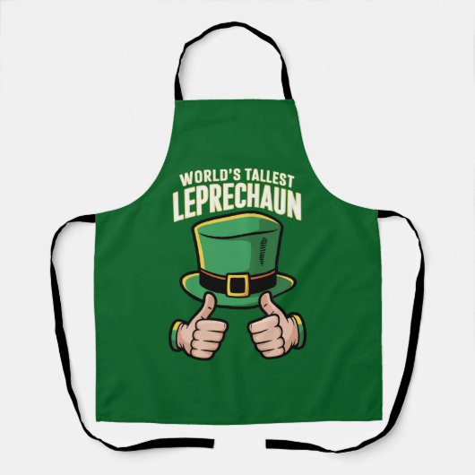 Werelds Langste Leprechaun Grappige Ierse Humor  Schort (Voorkant)