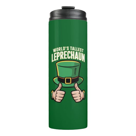 Werelds Langste Leprechaun Grappige Ierse Humor Thermosbeker (Voorkant)