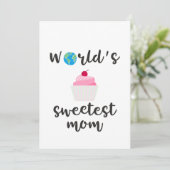 Werelds liefste moeder quote cupcake in roze feestdagenkaart (Staand voorkant)
