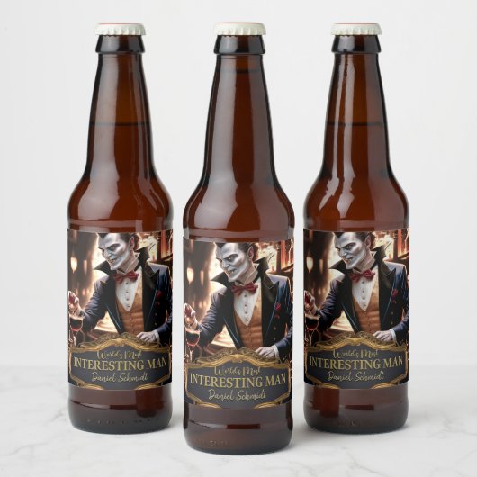 'Werelds meest interessante Man, gepersonaliseerd Bier Etiket (Flessen)