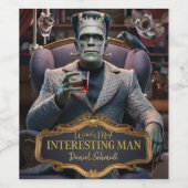 'Werelds meest interessante Man, gepersonaliseerd Wijn Etiket (Enkel label)