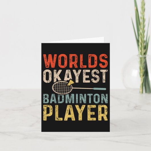 Werelds Oké Badmintonspeler Retro Badminton Kaart (Voorkant)