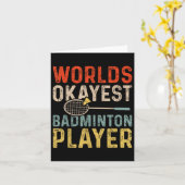 Werelds Oké Badmintonspeler Retro Badminton Kaart (Gele Bloem)