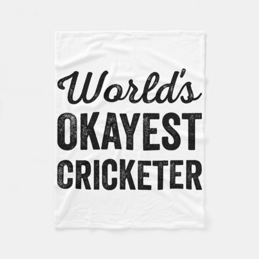 Werelds Oké Cricketspeler Funny Humor Cricketspele Fleece Deken (Voorkant)