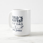 Werelds Oké Golf Papa Aangepaste Naam Ontwerp Koffiemok (Voorkant links)
