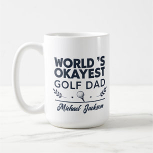 Werelds Oké Golf Papa Aangepaste Naam Ontwerp Koffiemok