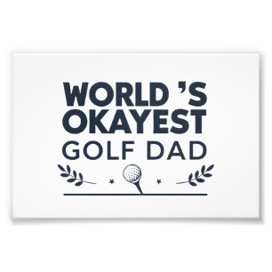 Werelds Oké Golf Papa Vintage Embleem Foto Afdruk
