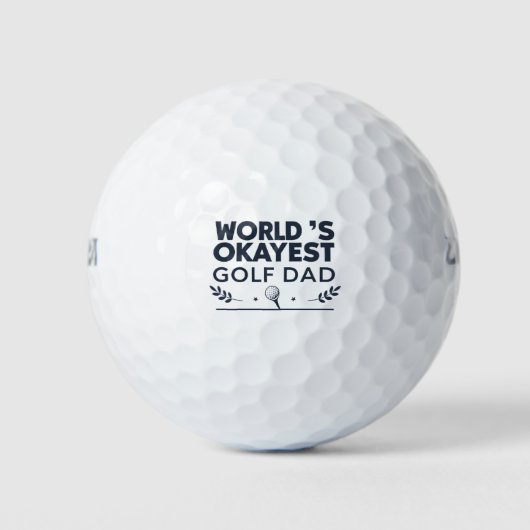 Werelds Oké Golf Papa Vintage Embleem Golfballen (Voorkant)
