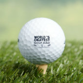 Werelds Oké Golf Papa Vintage Embleem Golfballen (Insitu Shirt)