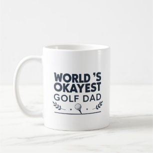 Werelds Oké Golf Papa Vintage Embleem Koffiemok