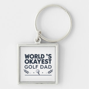 Werelds Oké Golf Papa Vintage Embleem Sleutelhanger