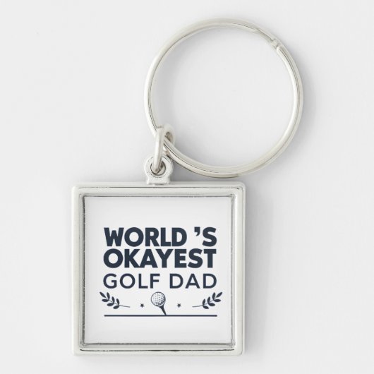 Werelds Oké Golf Papa Vintage Embleem Sleutelhanger (Voorkant)