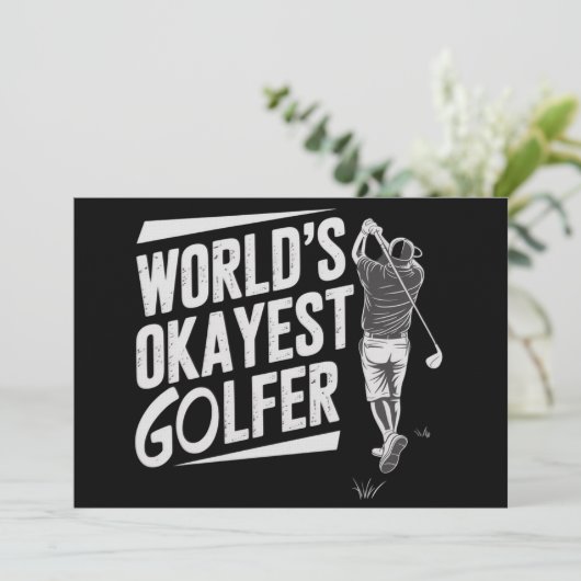 Werelds Oké Golfer Funny Golf Liefhebber Golf Kaart (Staand voorkant)