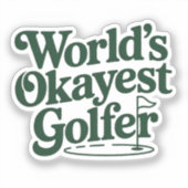 Werelds Oké Golfer Retro Golf Humor Sticker (Voorkant)