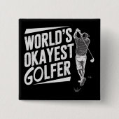 Werelds Oké Golfspeler Funny Golf Liefhebber Golfe Vierkante Button 5,1 Cm (Voorkant)