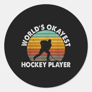 Werelds Oké Hockeyspeler Olympisch IJshockey Ronde Sticker