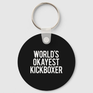 Werelds Oké Kickbokser Funny Kickbokstraining Sleutelhanger