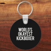 Werelds Oké Kickbokser Funny Kickbokstraining  Sleutelhanger (Voorkant)