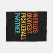 Werelds oké pickleball-partner grappige pickleball fleece deken (Voorkant (Horizontaal))