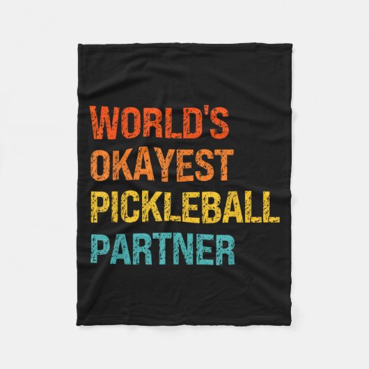 Werelds oké pickleball-partner grappige pickleball fleece deken (Voorkant)