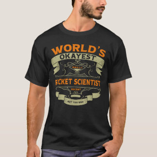 Werelds Oké Raketwetenschapper Funny Vintage Label T-shirt