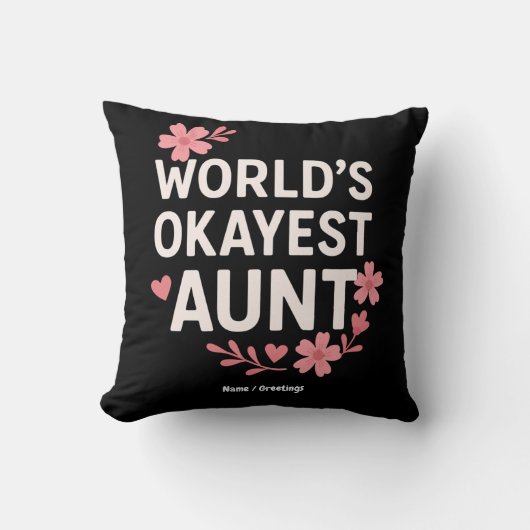 Werelds Oké Tante Grappig Moederdag Cadeau Kussen (Voorkant)