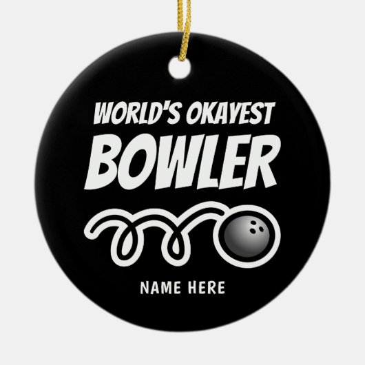 Werelds Okéste Bowler leuke kerstboomornament Keramisch Ornament (Voorkant)