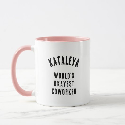 Werelds Okéste Collega Funny Custom Tekst Mok (Links)