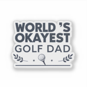 Werelds Okéste Golf Papa Vintage Embleem Sticker