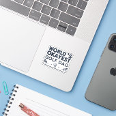 Werelds Okéste Golf Papa Vintage Embleem Sticker (Laptop met iPhone)