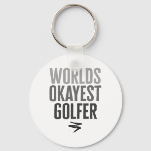 Werelds Okéste Golfer Grappig Cadeau Sleutelhanger