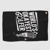 Werelds Okéste Golfer Grappige Golf Liefhebber Gol Golfhanddoek (Horizontaal)