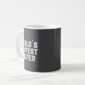 Werelds Okéste Golfer Grappige Golfgrap Vader Koffiemok (Voorkant links)